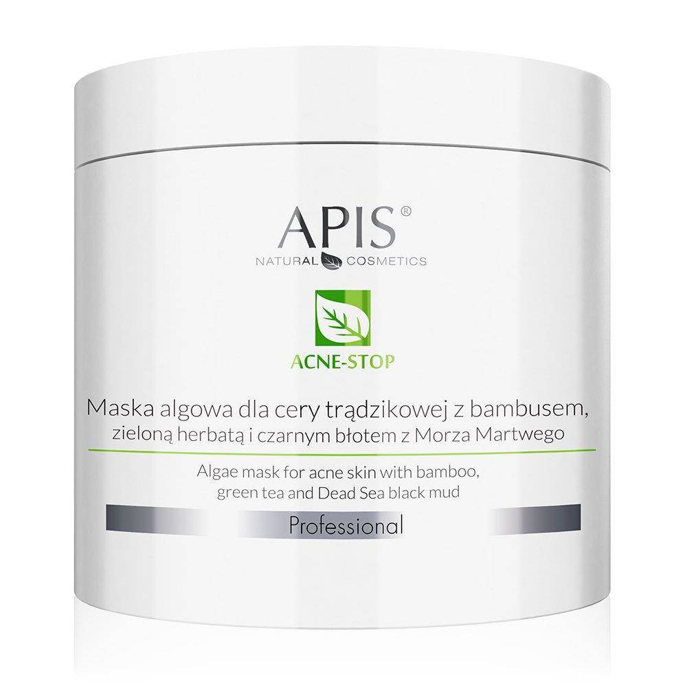 Acne-Stop maska algowa dla cery trądzikowej z bambusem zieloną herbatą i czarnym błotem z Morza Martwego 200g - Nabea.pl