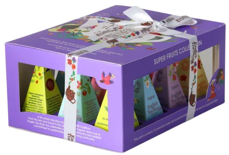 English Tea Shop kolekcja herbatek owocowych BIO PIRAMIDKI (SUPER FRUITS – 6 SMAKÓW) (12 x 2 g) 24 g