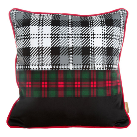 POSZEWKA ŚWIATECZNA SANTA02 45 X 45 CM CZARNY