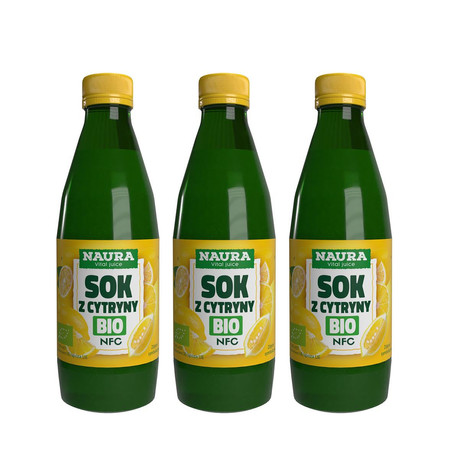 Zestaw: 3x Ekologiczny sok z cytryn 100% NFC 250 ml
