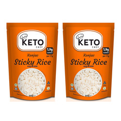 Zestaw: 2x Keto Chef Makaron Konjac W Kształcie Ryżu Sticky Rice Do Sushi Bezglutenowy 270g