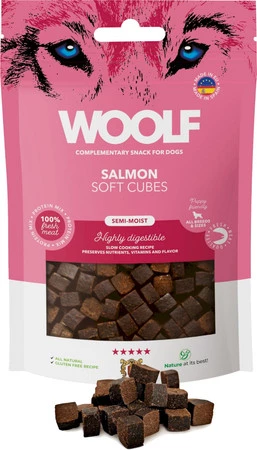WOOLF Soft Cubes Salmon Łosoś Ryby Atlantyckie 100g