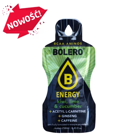 Bolero Energy Kiwi Limonka i Ogórek 7g napój w proszku ze stewią