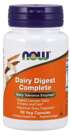NOW Foods  Dairy Digest Complete na wsparcie układu pokarmowego 90 kaps. vege