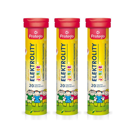 Zestaw: 3x Protego Elektrolity Junior 20 tabletek musujących