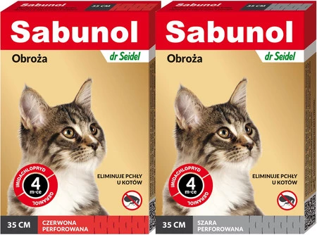 SABUNOL OBROŻA SZARA na pchły 35cm dla kotów