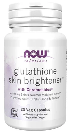 Now Foods Glutathione Skin Brightener + Ceramosides dla pięknej cery 30 kaps. vege
