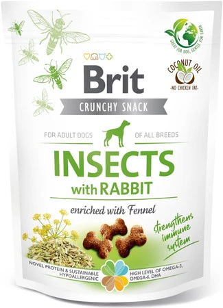 BRIT Care Dog Crunchy INSECTS Rabbit Owady Królik 200g