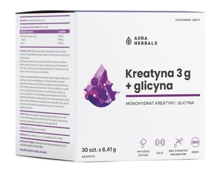 Aura Herbals Kreatyna 3 g, monohydrat + glicyna, saszetki 30 szt.