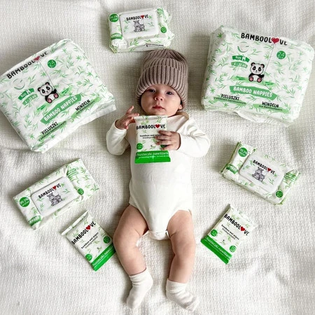 Bamboolove, Bambusowe chusteczki nawilżane dla dzieci, 60 szt.