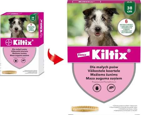 BAYER KILTIX S Mała Obroża dla psa na kleszcze pchły