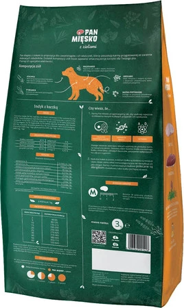 PAN MIĘSKO z Ziołami Indyk z Kaczką dla psa M 3kg
