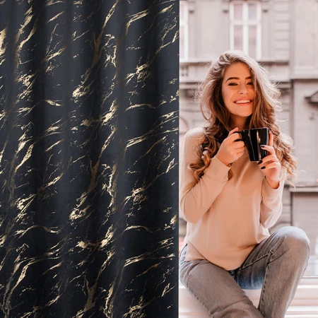 ZASŁONA GOTOWA MOLLY 140 X 250 CM CZARNY