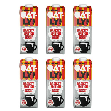 Zestaw: 6x Oatly Napój Owsiany Barista Editiono Smaku Popcornu 1L