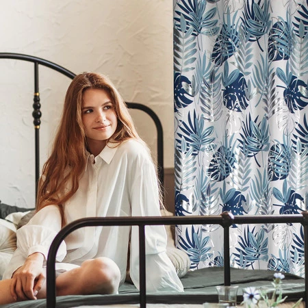 ZASŁONA GOTOWA MALTA 140 X 250 CM GRANATOWY