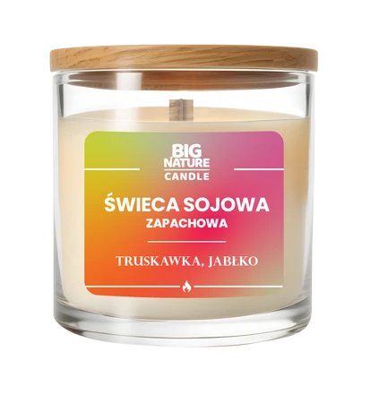 Big Nature Świeca sojowa o zap. Truskawka i Jabłko 225g