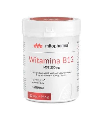 Mito-pharma Dr. Enzmann Witamina B12 MSE 250 mcg + kwas foliowy 120 kaps.