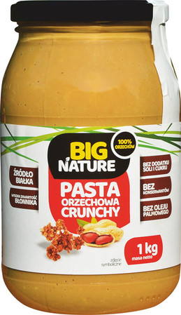 Zestaw 2x Big Nature Pasta orzechowa 100% crunchy 1kg
