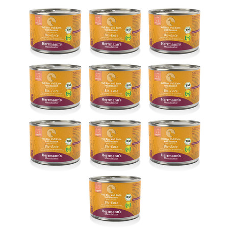 Zestaw 10x HERRMANN'S Selection Cat Bio Ente - bio kaczka (200g)