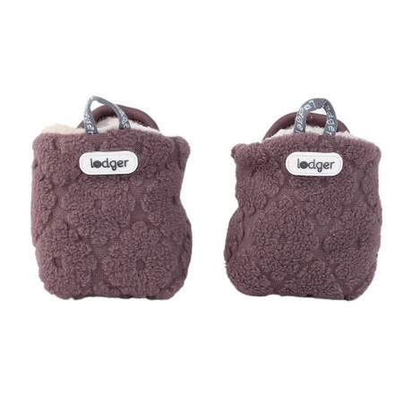Lodger Polarowe buciki kapcie z antypoślizgową podeszwą wrzosowe Fleece Mauve 6-12 m