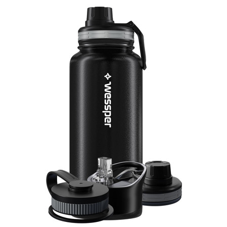 Wessper Butelka termiczna termos stalowa THERMOSTEEL czarna 1000ml