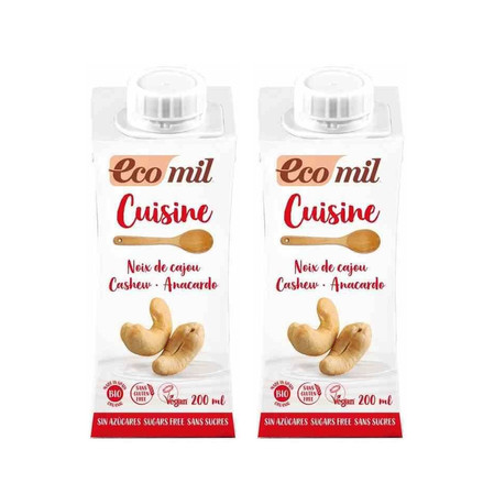 Zestaw: 2x EcoMil − Krem do gotowania bez cukru bezgl. BIO − 200 ml
