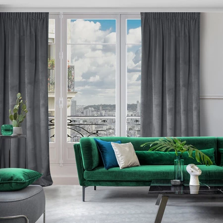 ZASŁONA GOTOWA D91 ROSA NA TAŚMIE 140 X 270 CM GRAFITOWY