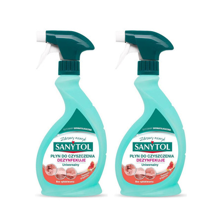 Zestaw: 2x SANYTOL Płyn uniwersalny o zapachu grejpfruta i trawy cytrynowej 500ml