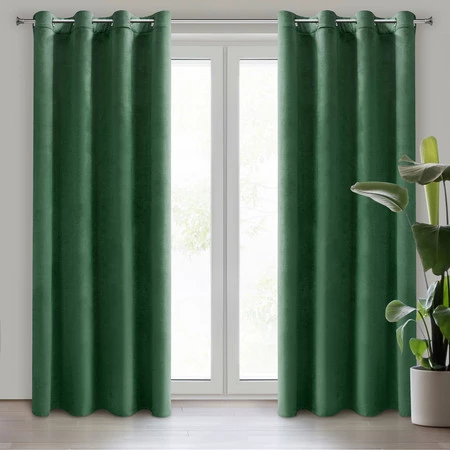 ZASŁONA GOTOWA DARLA 140 X 250 CM CIEMNOZIELONY