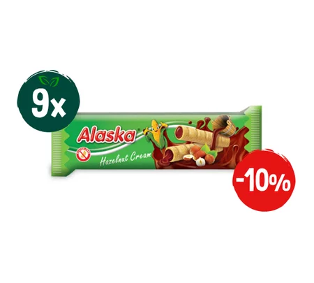 Zestaw: 9x Rurki kukurydziane z kremem orzechowym BEZGL. 18 g