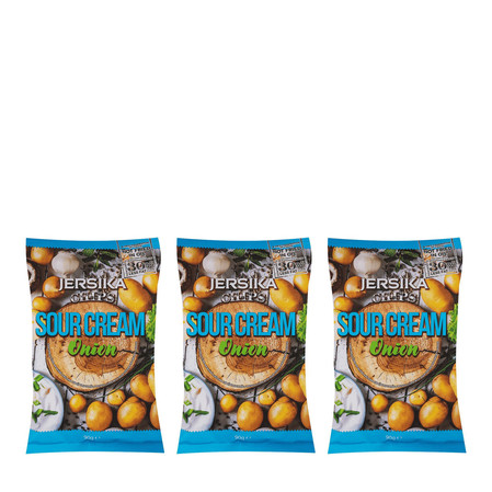 Zestaw: 3x Chipsy ziemniaczane o smaku kwaśnej śmietany i cebuli 90 g