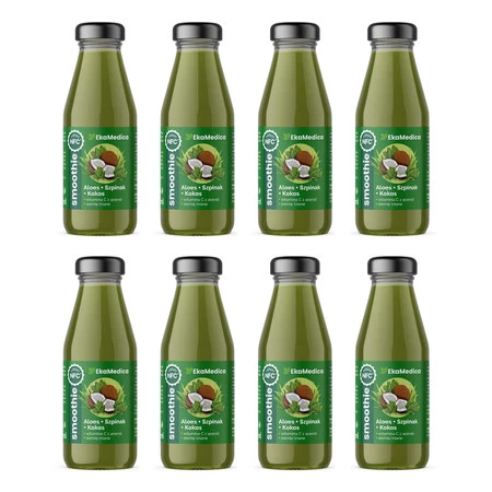Zestaw 8x EkaMedica Smoothie aloes-szpinak-kokos 250ml