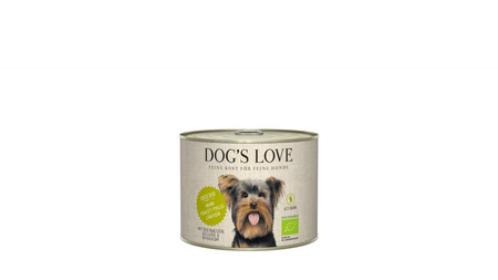 Zestaw 10x DOG'S LOVE BIO Huhn - kurczak ekologiczny z kaszą gryczaną, selerem i bazylią (200g)