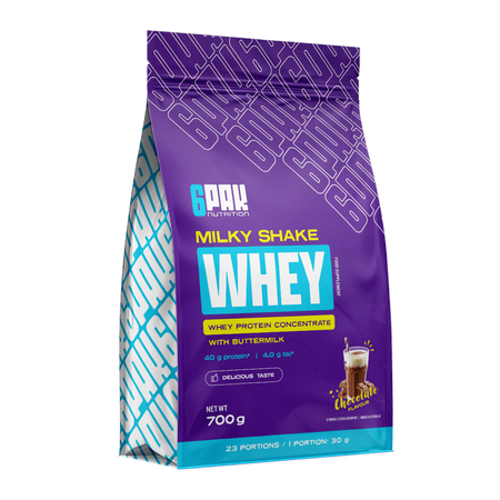 6PAK MILKY SHAKE WHEY odżywka białko WPC 700g smak czekolada