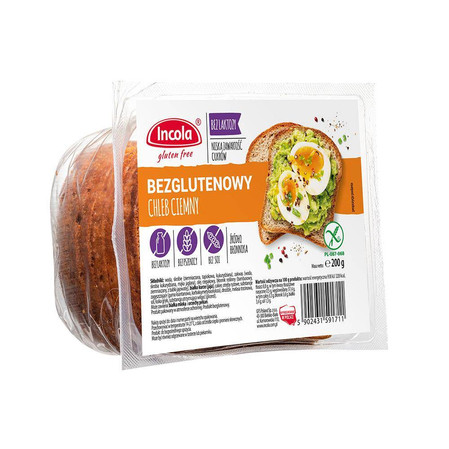  Incola − Chleb ciemny bezglutenowy − 200 g