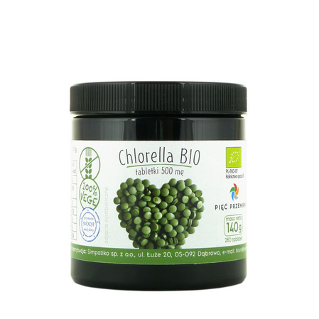 PIĘĆ PRZEMIAN Chlorella BIO tabletki 500mg, 140g KRÓTKA DATA 2026-08-31
