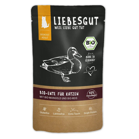 LIEBESGUT BIO ENTE - kaczka z botwinką ekologiczna mokra karma dla kota (100g)