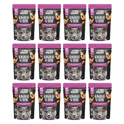 Zestaw 12x Pan Mięsko Kawałki w sosie Kurczak z krewetkami - mokra karma dla kota 85g