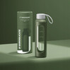 Wessper Butelka motywacyjna szklana z silikonem BOROSILICATE oliwkowa 1000 ml