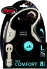 FLEXI NEW COMFORT Smycz taśmowa L / 8m czarna