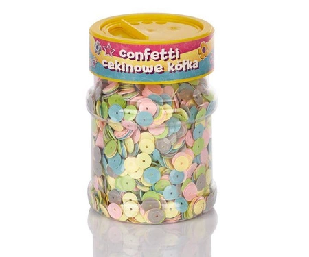 Confetti cekinowe kółka pastel - mix kolorów 100g -