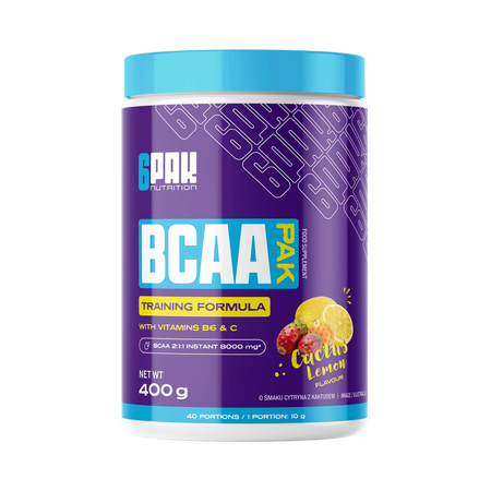 6PAK BCAA PAK Aminokwasy 400 g smak kaktus - lemon