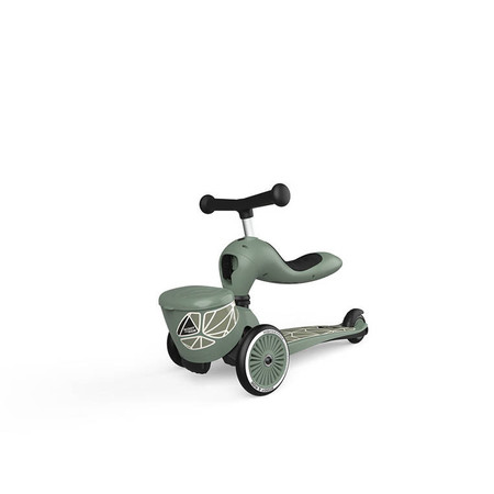 SCOOTANDRIDE Highwaykick 1 Lifestyle 2w1 Jeździk i hulajnoga z zamykanym schowkiem 1-5 lat Green Lines