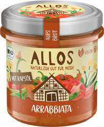 PASTA KREMOWA ARRABBIATA BEZGLUTENOWA BIO 140 g - ALLOS KRÓTKA DATA 2026-06-27
