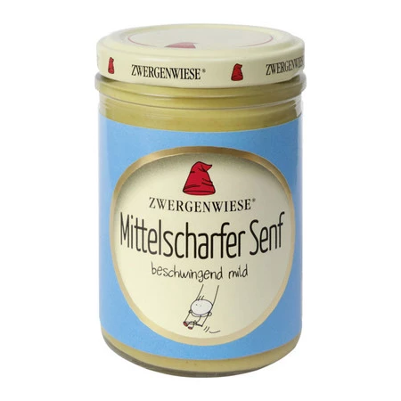 ZWERGENWIESE MUSZTARDA ŚREDNIO OSTRA BEZGLUTENOWA BIO 160 ml