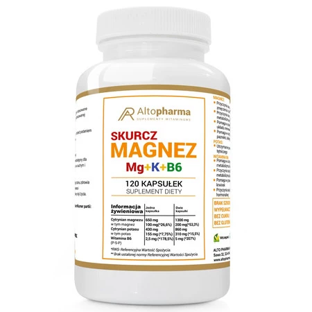 Altopharma Magnez Skurcz + Potas + Witamina B suplement diety 120 kaps.