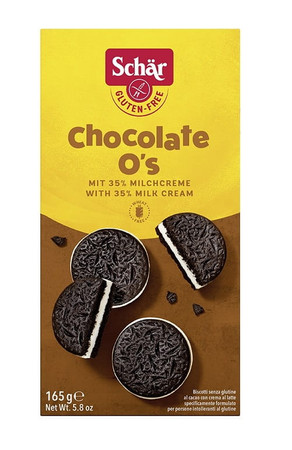 Schar − Chocolate O's, ciastka z kremem mleczne bezglutenowe − 165 g