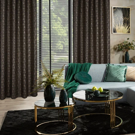 ZASŁONA GOTOWA SEMI 140 X 250 CM CZARNY