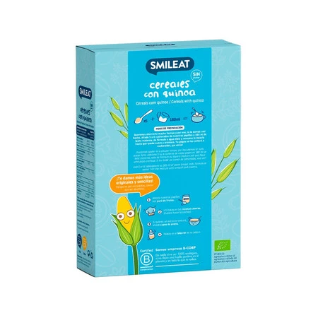 Smileat, BIO Kaszka bezglutenowa dla niemowląt z komosą ryżową 4m+, 200g