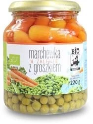 Bio Planet − Marchewka w zalewie z groszkiem w słoiku BIO − 340 g / 220 g
